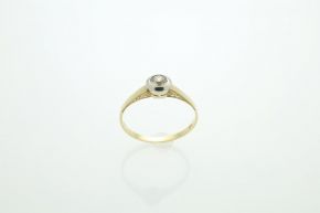 Zlatý prsten starožitný se safírem 1,55g 14kt