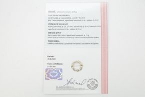 Zlatá brož s diamanty a perlami 5,78g 14kt