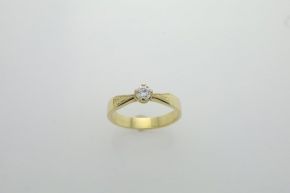 Zlatý prsten s diamantem 3,7g 14kt