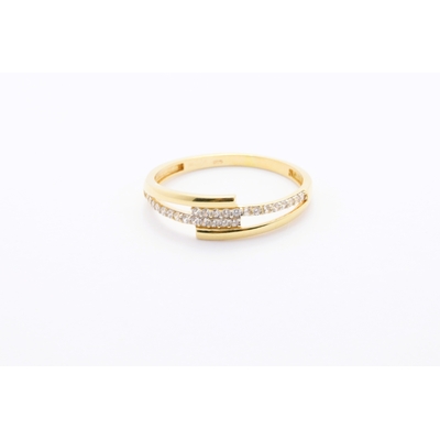 Zlat&yacute; prsten se zirkony 1,51&nbsp;g 14kt