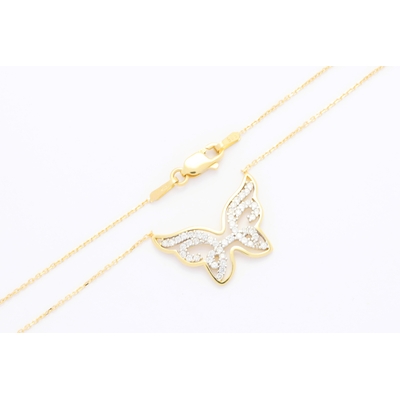 Zlat&yacute; řet&iacute;zek s&nbsp;př&iacute;věskem se zirkony 2,36&nbsp;g 14kt