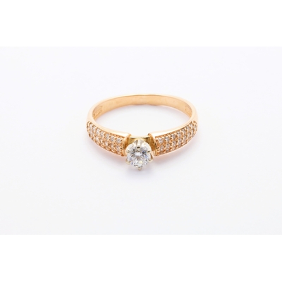 Zlat&yacute; prsten se zirkony 2,38&nbsp;g 14kt